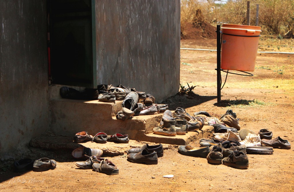 Shoes off outside the classrooms